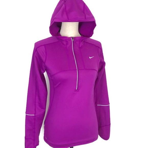 Nike Tops - Nike Running Dri-Fit 1/2 Zip Hooded Sweatshirt